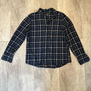 Navy Checkered Men's Casual Shirt